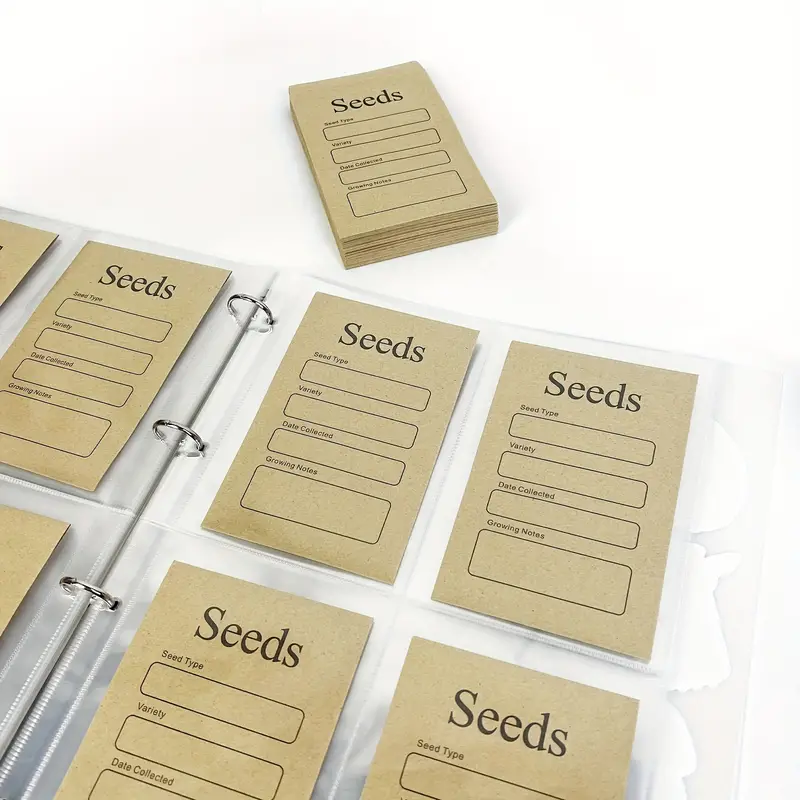 Garden Seed Storage Organizer Binder With 80 Pockets Garden - Temu