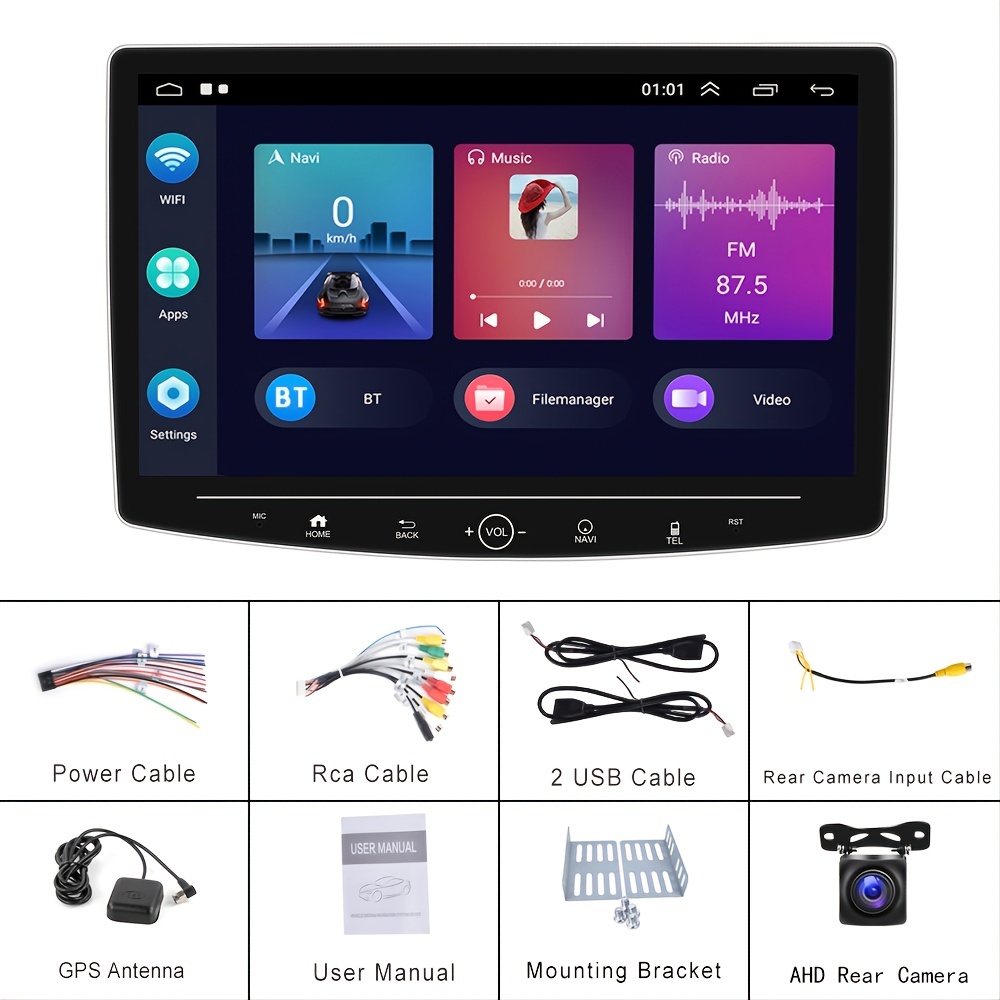 2G+32G Android Single DIN Estéreo para automóvil de 10.1 pulgadas con pantalla  táctil para coche con nueva actualización 2023 Cámara de respaldo de – Yaxa  Colombia