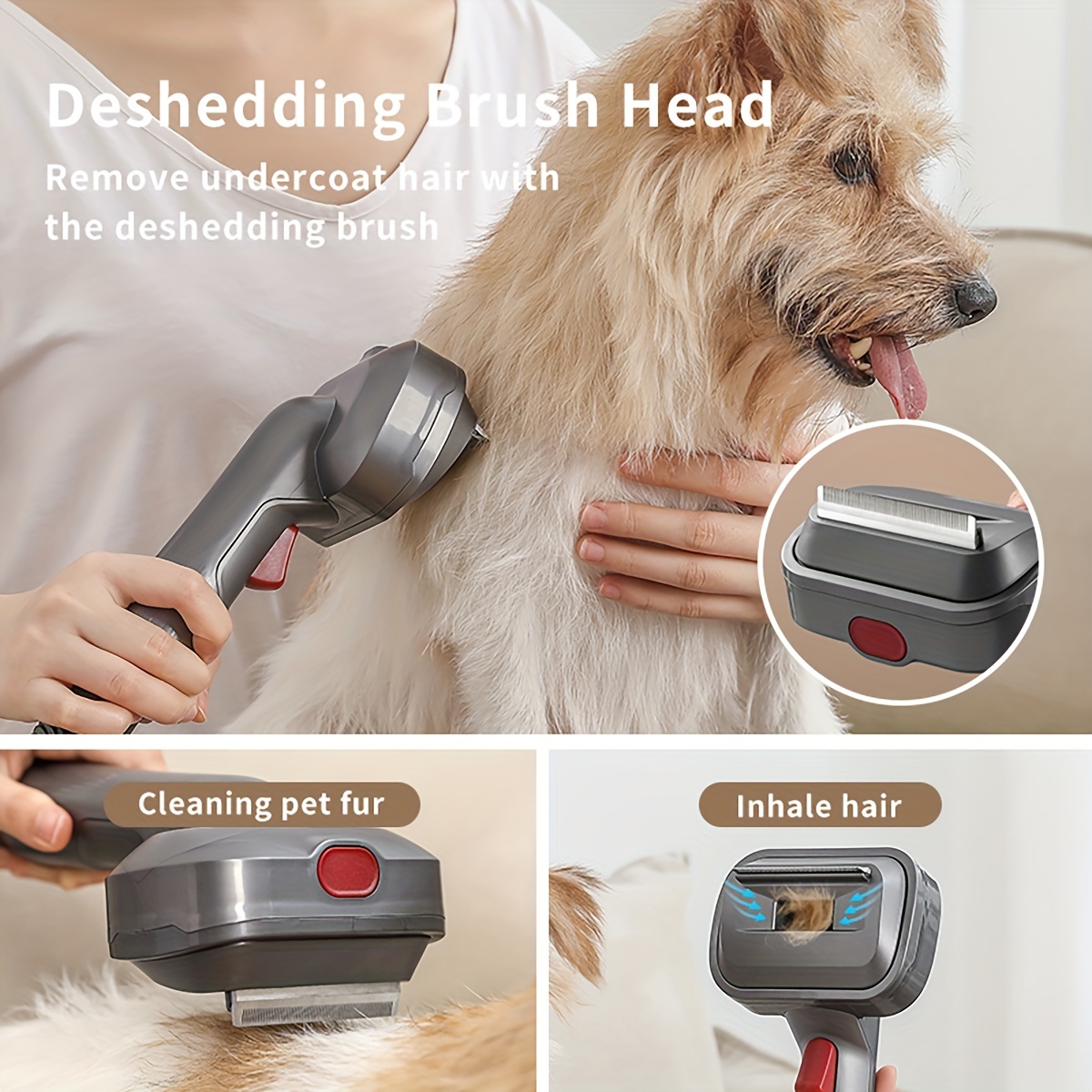 Dog grooming vacuum clearance attachment