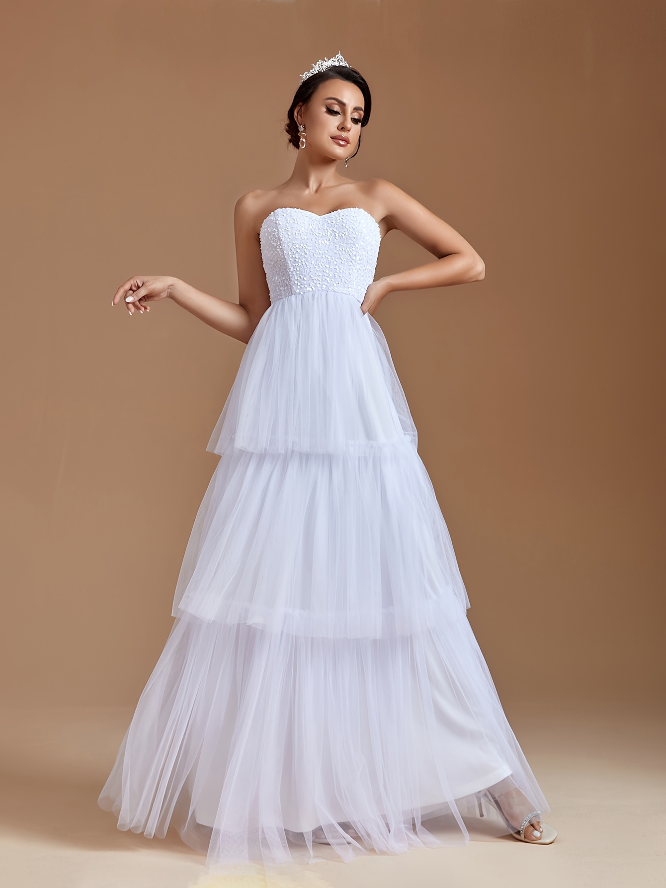 Women Fit And Flared Dress A-line Swing Elegant Strappy Sleeveless Cocktail  Dress For Wedding