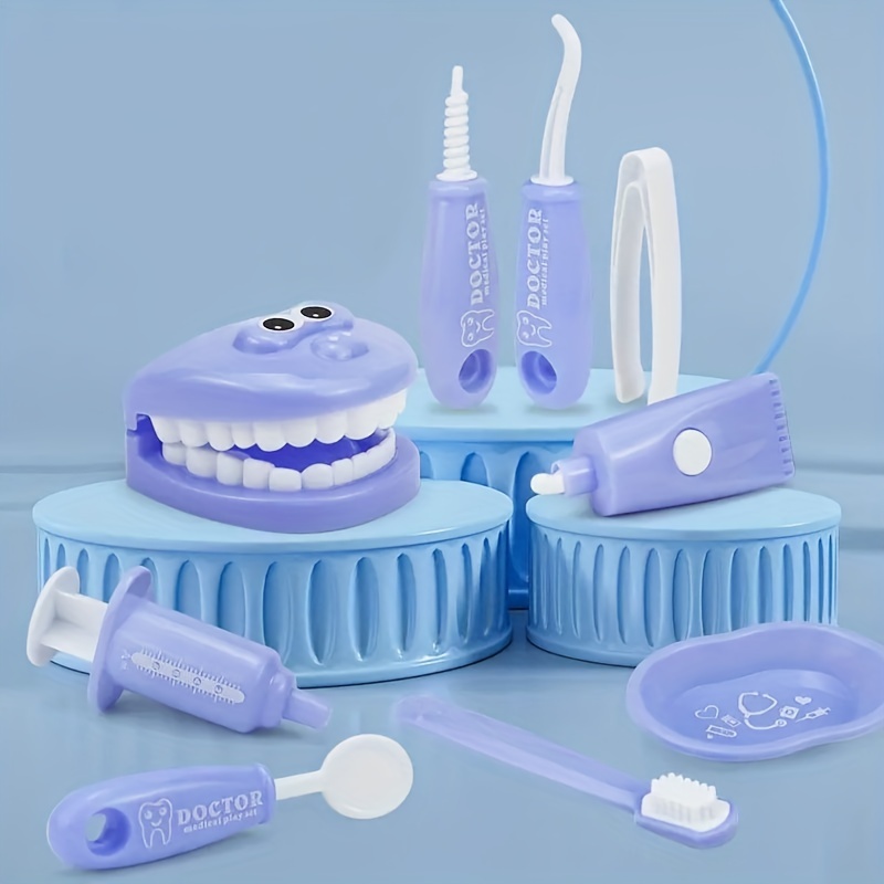 9pcs childrens oral dentistry doctor nurse toys simulation dentist set toys details 3