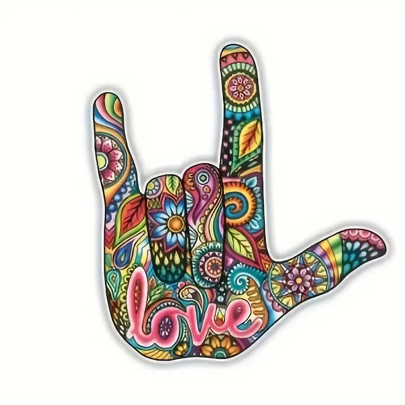 Hand Gesture Signs Stick Colorful Stickers Geeignet Auto - Temu Germany