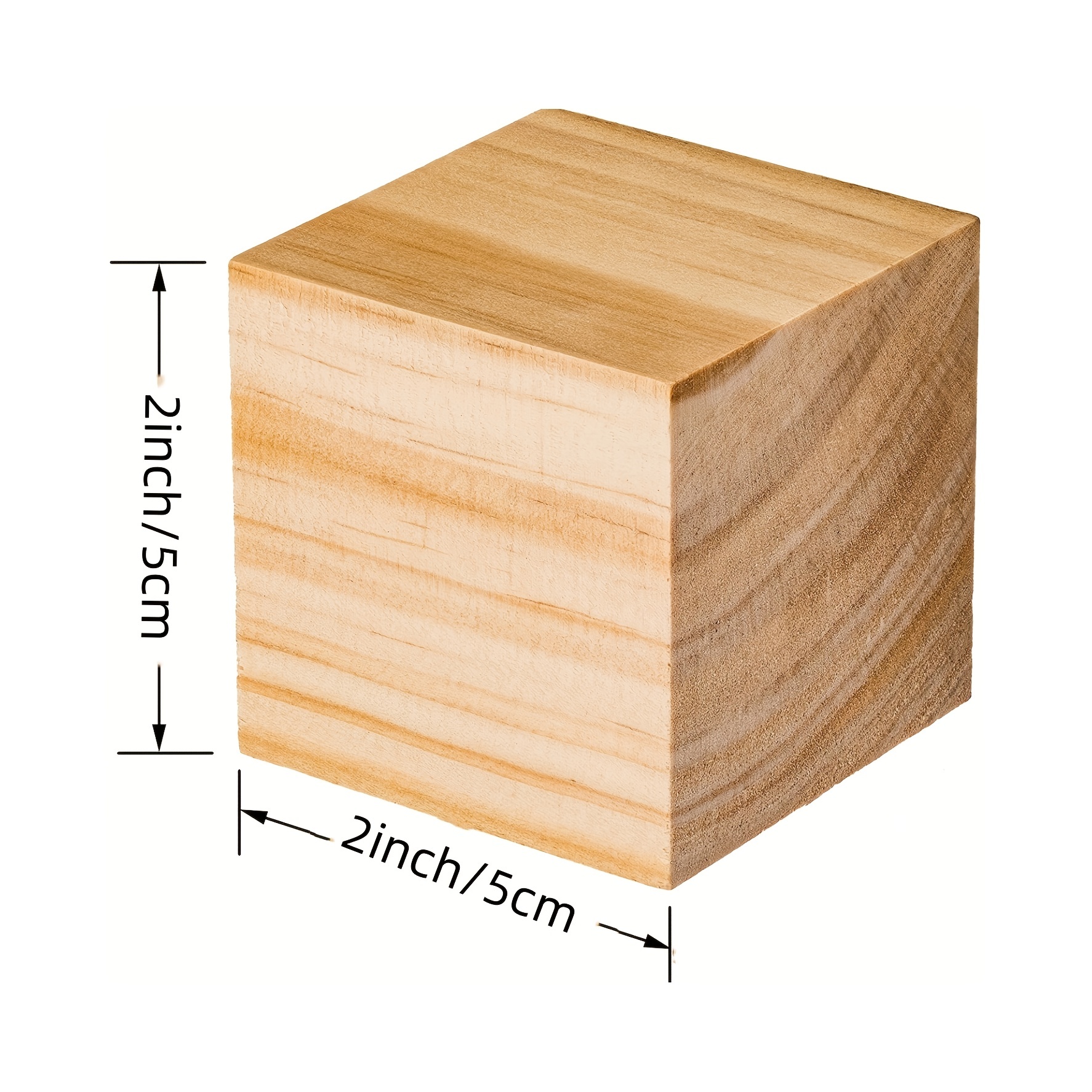 Tosnail Paquete de 30 cubos de madera sin terminar de 2 pulgadas, bloques  de madera, ideales para hacer manualidades
