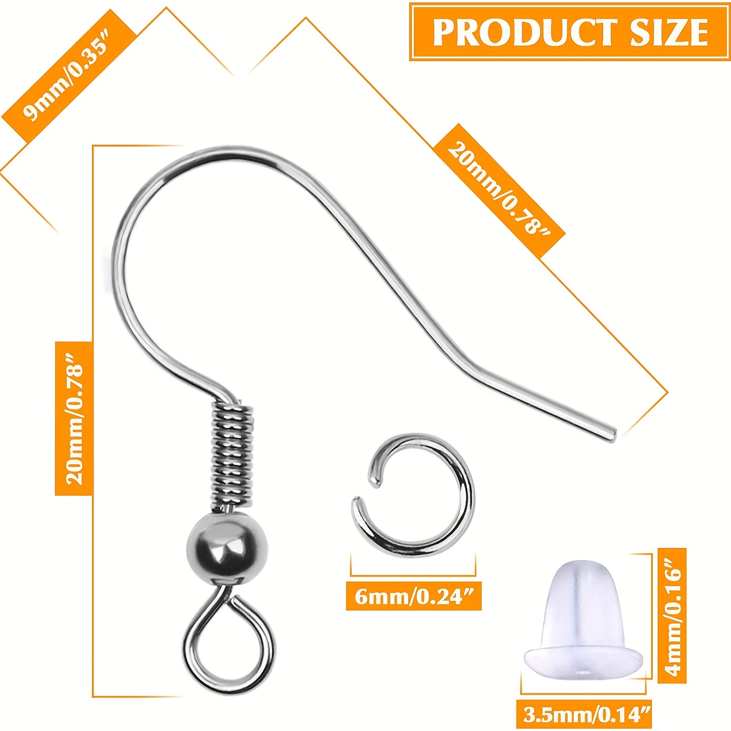 LD08892 Hypoallergenic Earring Hooks, 600Pcs Earring Making Kit