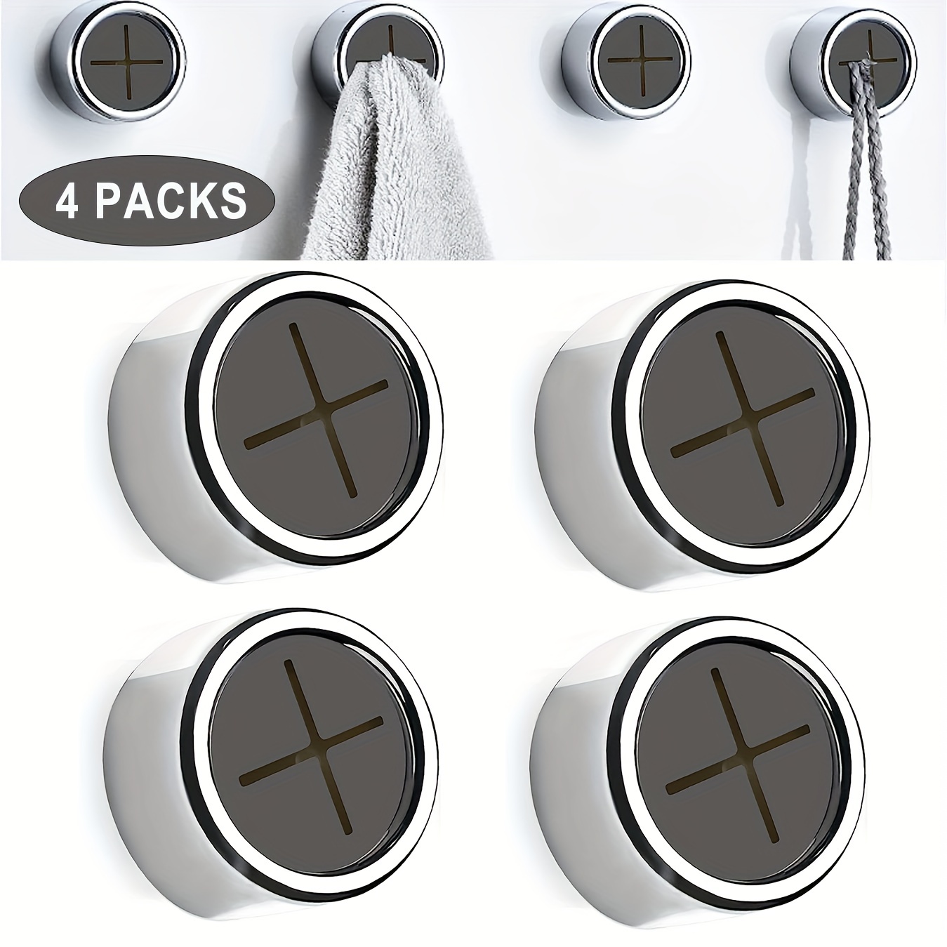 Kitchen Towel Hooks, Round Adhesive Dish Towel Hook, Easy Installation Wall  Mount Hand Towel Hook Ideal as Bathroom, Shower or Outdoor Towel Holders