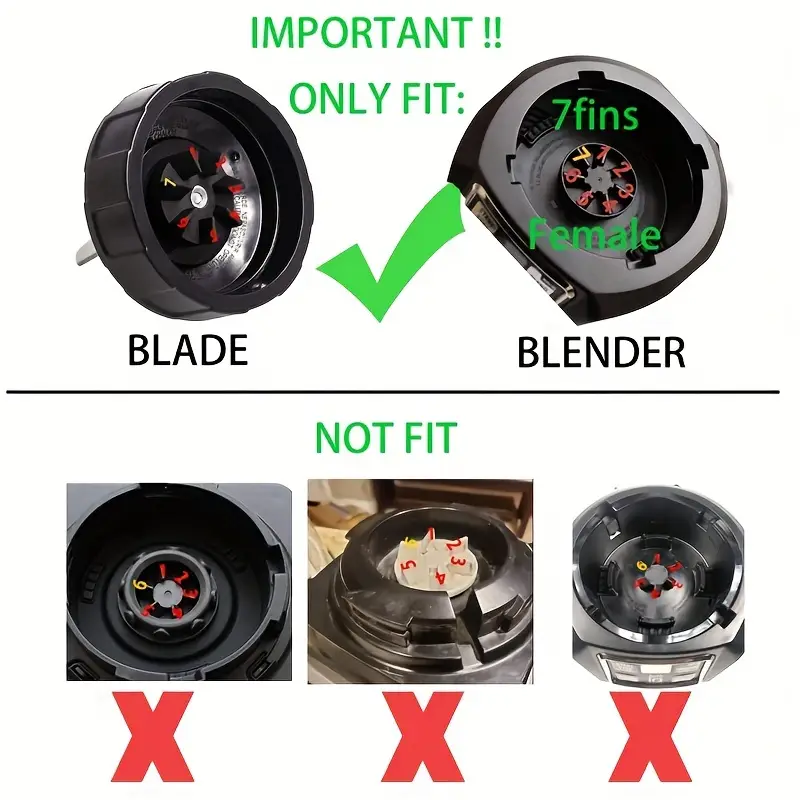 7 Fins Ninja Blender Blade Replacement Parts, for Nutri Ninja Blender  Extractor Blade Auto Iq Bl682