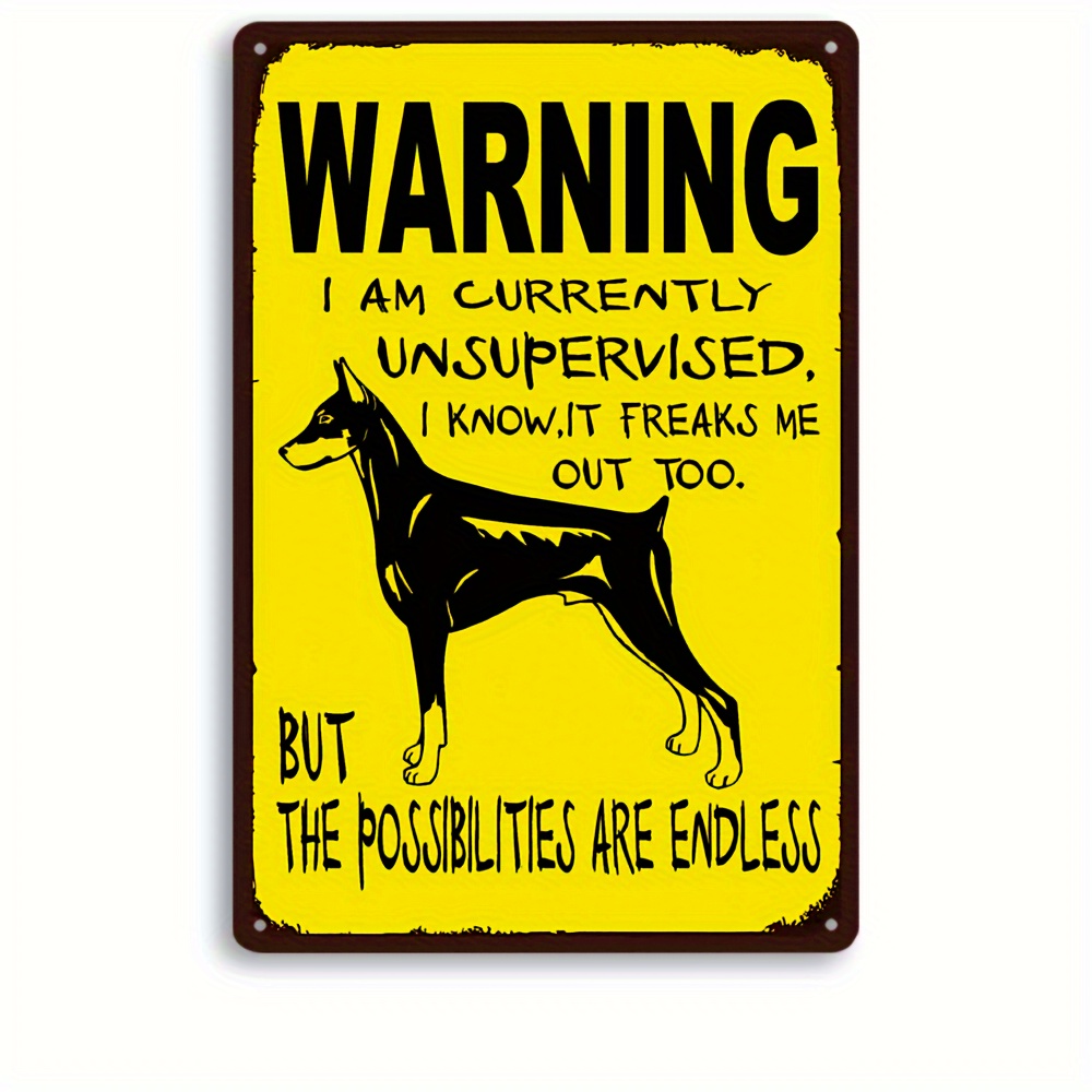 Funny doberman deals warning signs