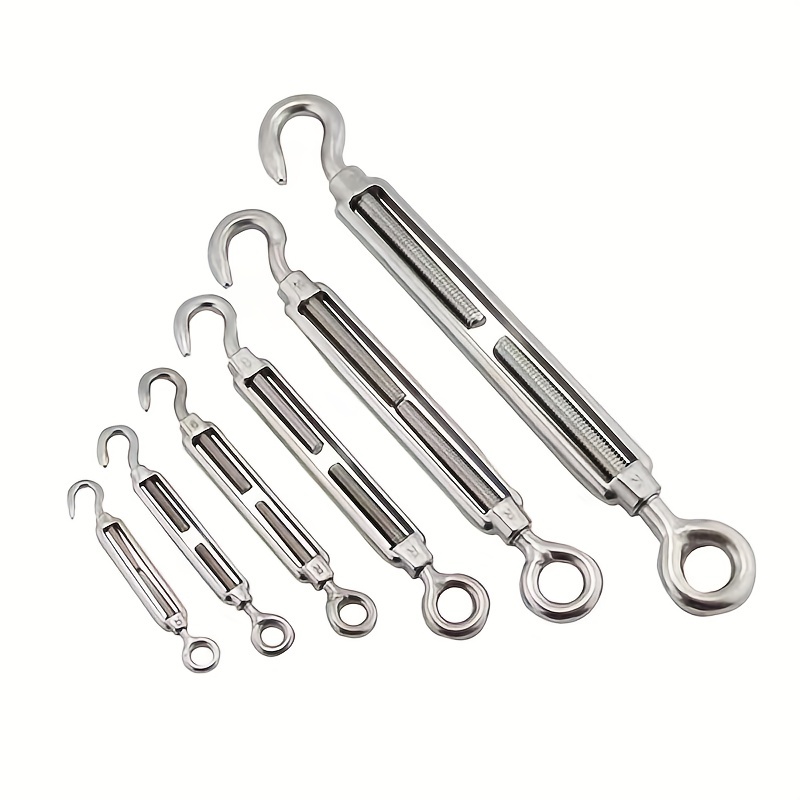 M4 M5 M6 Hook & Hook Turnbuckle 304 Stainless Steel Turnbuckle Kit, 27 PCS  Turnbuckles for Cables Wire Rope Tension, Shade Sail