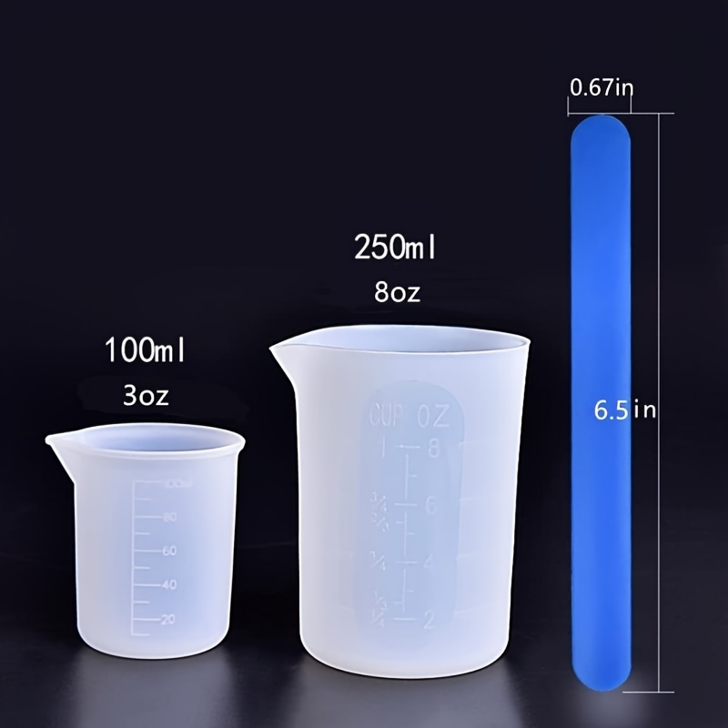 Silicone Measuring Cups For Epoxy Resin Resin Supplies With 6*100ml  Silicone Cup