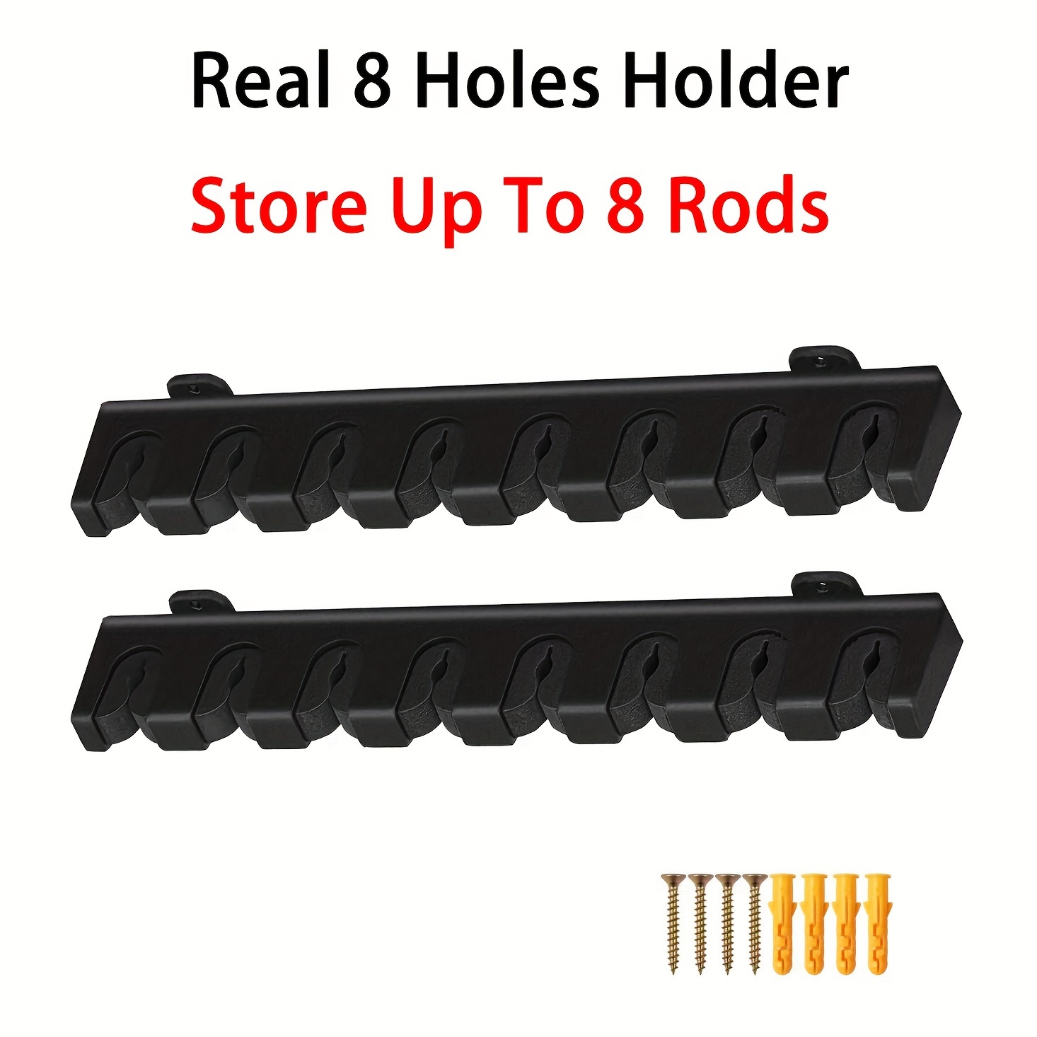 6 hole Wall Mounted Fishing Rod Rack Durable Plastic Fishing