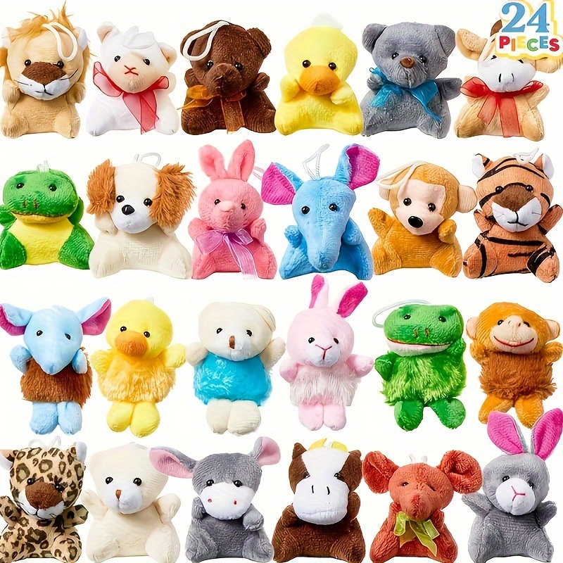 Lot de 32 mini jouets en peluche en forme de petits animaux mignons -  Porte-clés décoratif
