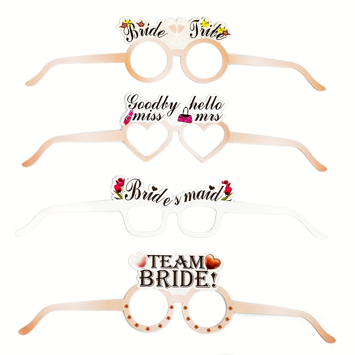 Team Bride Party Paper Glasses Team Bride Paper Glasses - Temu