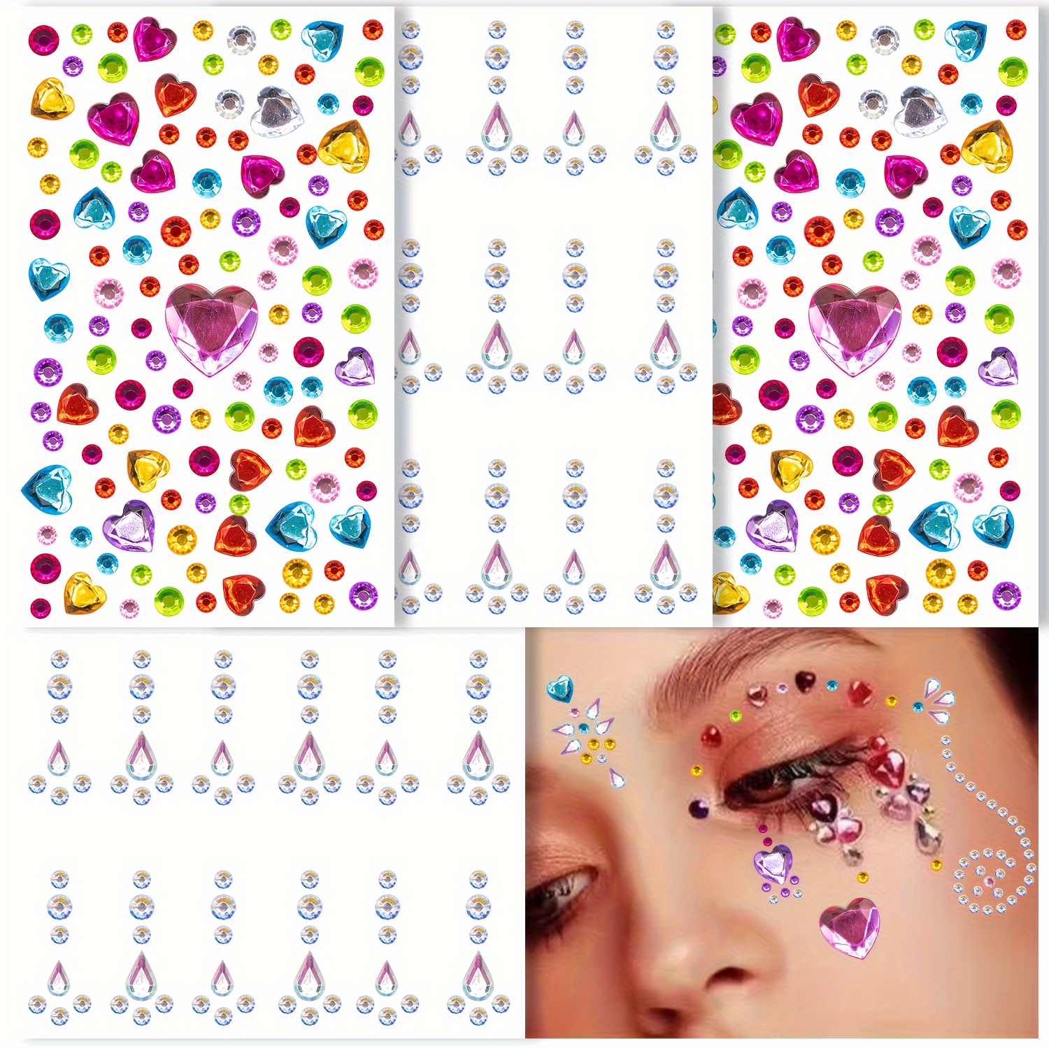 Superior Quality MGB Butterfly Eye Stickers Halloween Face Stickers  Metallic Stickers Face Gems Glitters Party Dress up Pasties 
