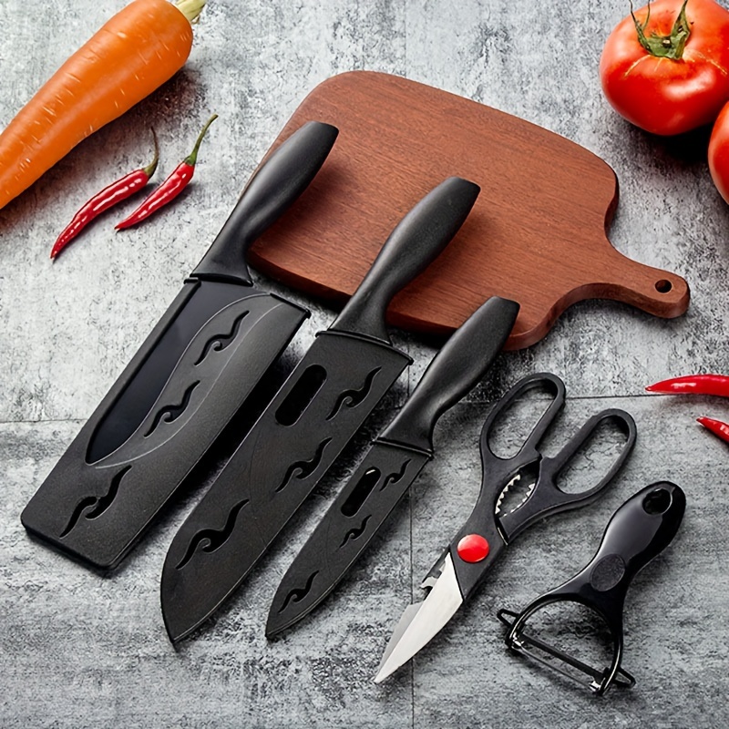 Kitchen Knife Set, 9-Piece Red Knife Set with Acrylic Block, Non Stick  Sharp High Carbon Stainless Steel Chef Knife Set with Sharpener for Kitchen