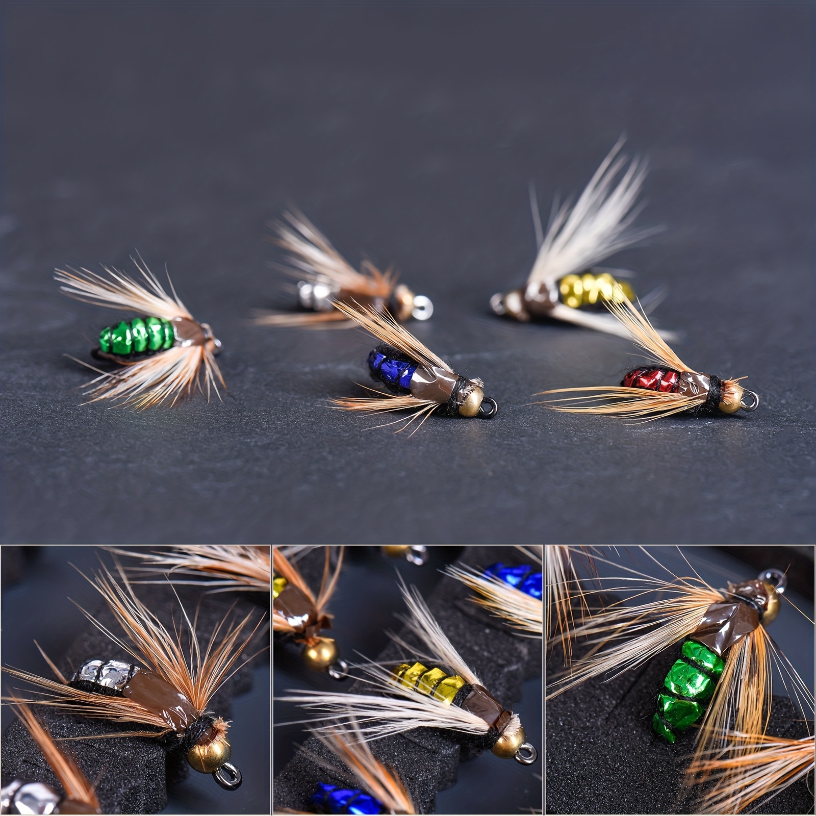 Hand Tied Fly Fishing Flies Assortment Fly Box Dry Wet Scud - Temu