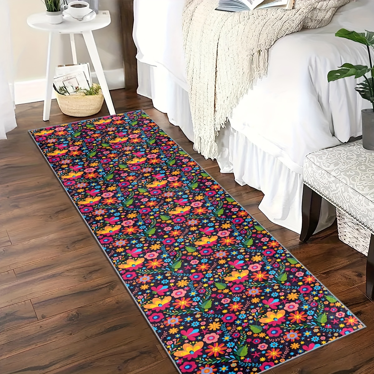 Vintage Floral Runner Rugs, Long Hallway Rug, Extra Long Kitchen Mat,  Non-slip Machine Washable Stair Rug Strips For Hall Living Room Bedroom  Daylight Hardwood Floors - Temu