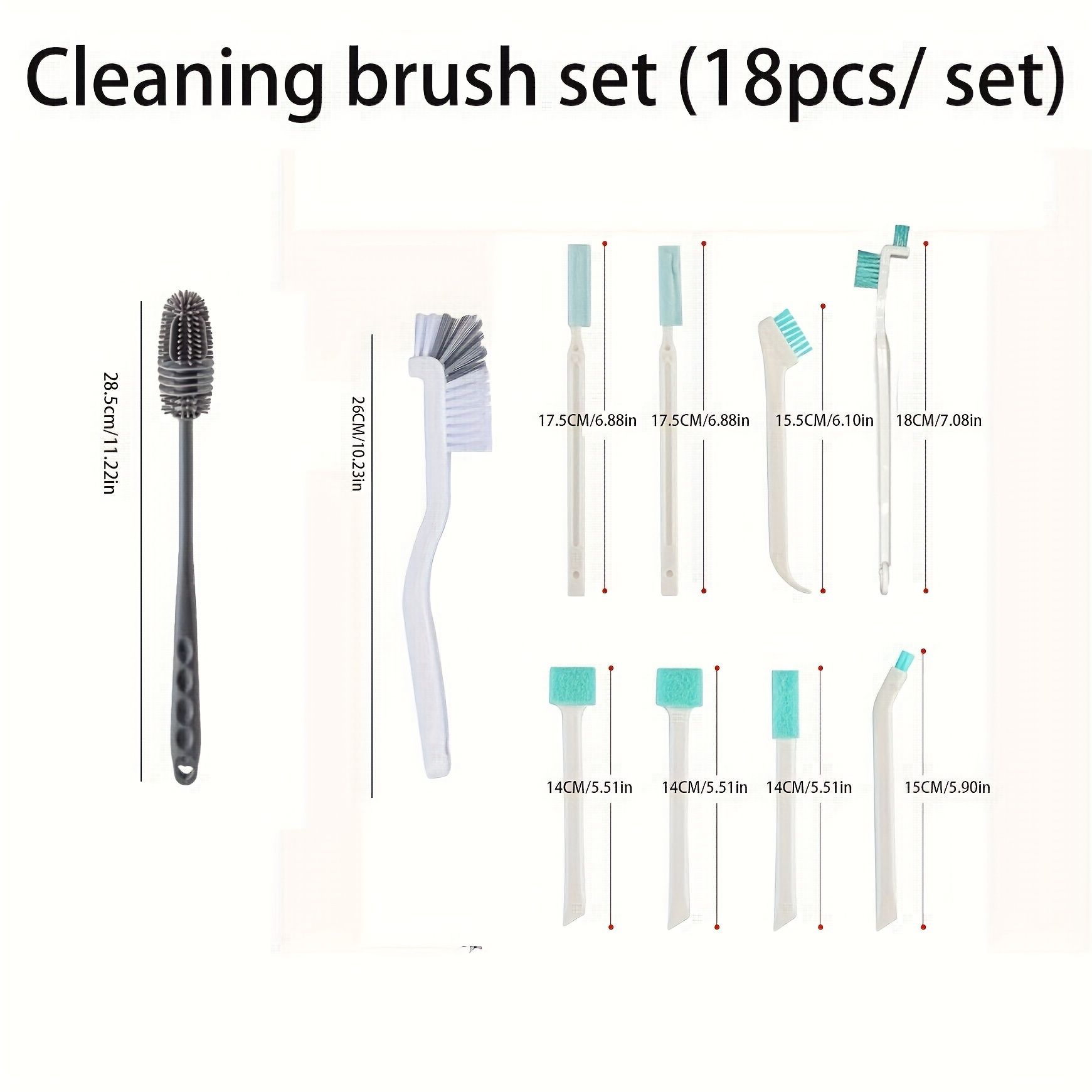 4Pcs Crevice Cleaning Brushes, Hand-Held Crevice Gap Cleaning Brushes Long  Handle, Hard-Bristle Brush for Cleaning, Thin & Small Gap Brush for Kitchen