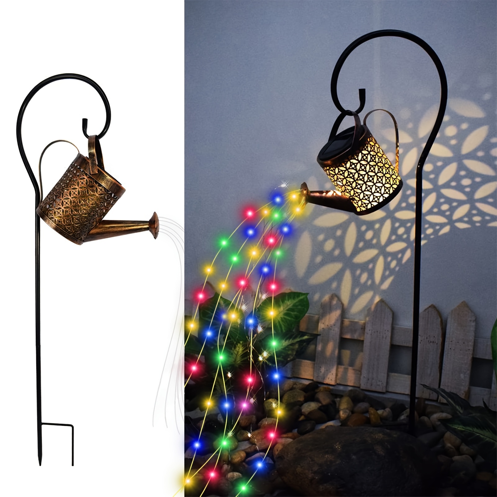 

1pc Solar Watering Can Light Outdoor Decoration, Hanging Garden Decoration Light, Butterfly Shape Lantern Flash Led String Light Cascading Light, Lawn Courtyard Path Backyard Decoration