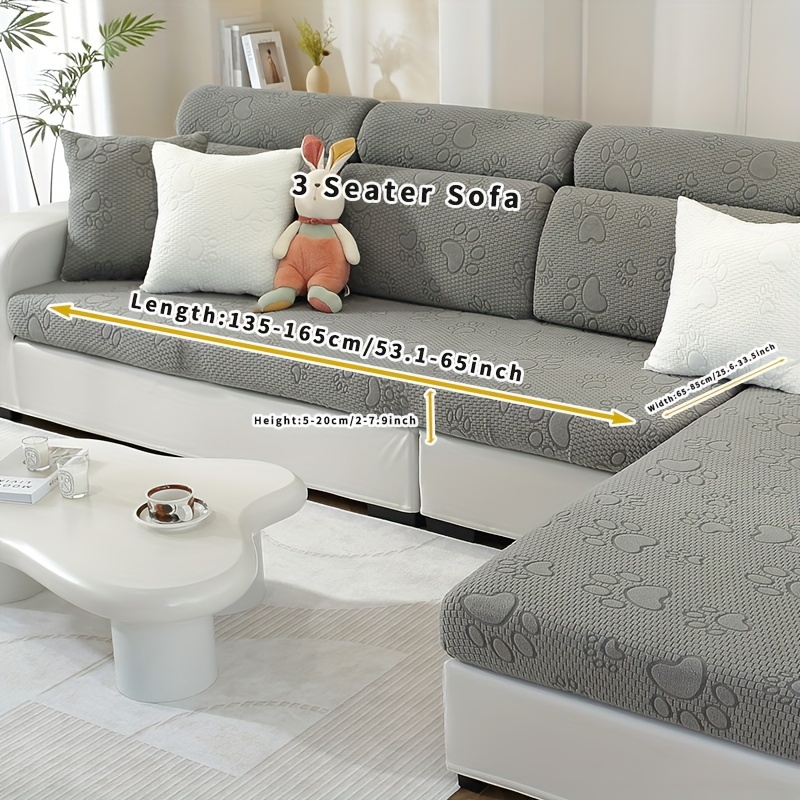 1pc Sofa Cover Short Plush Universal All-inclusive Universal Non-slip Sofa Cushion Sofa Cushion Cover Elastic Sofa Cover