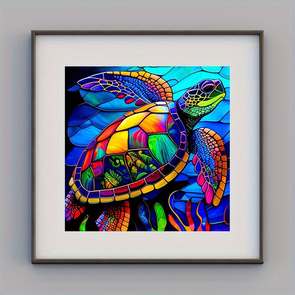 Diy 5d Diamond Painting Kit Cheetah On The Tree Sea Turtle - Temu