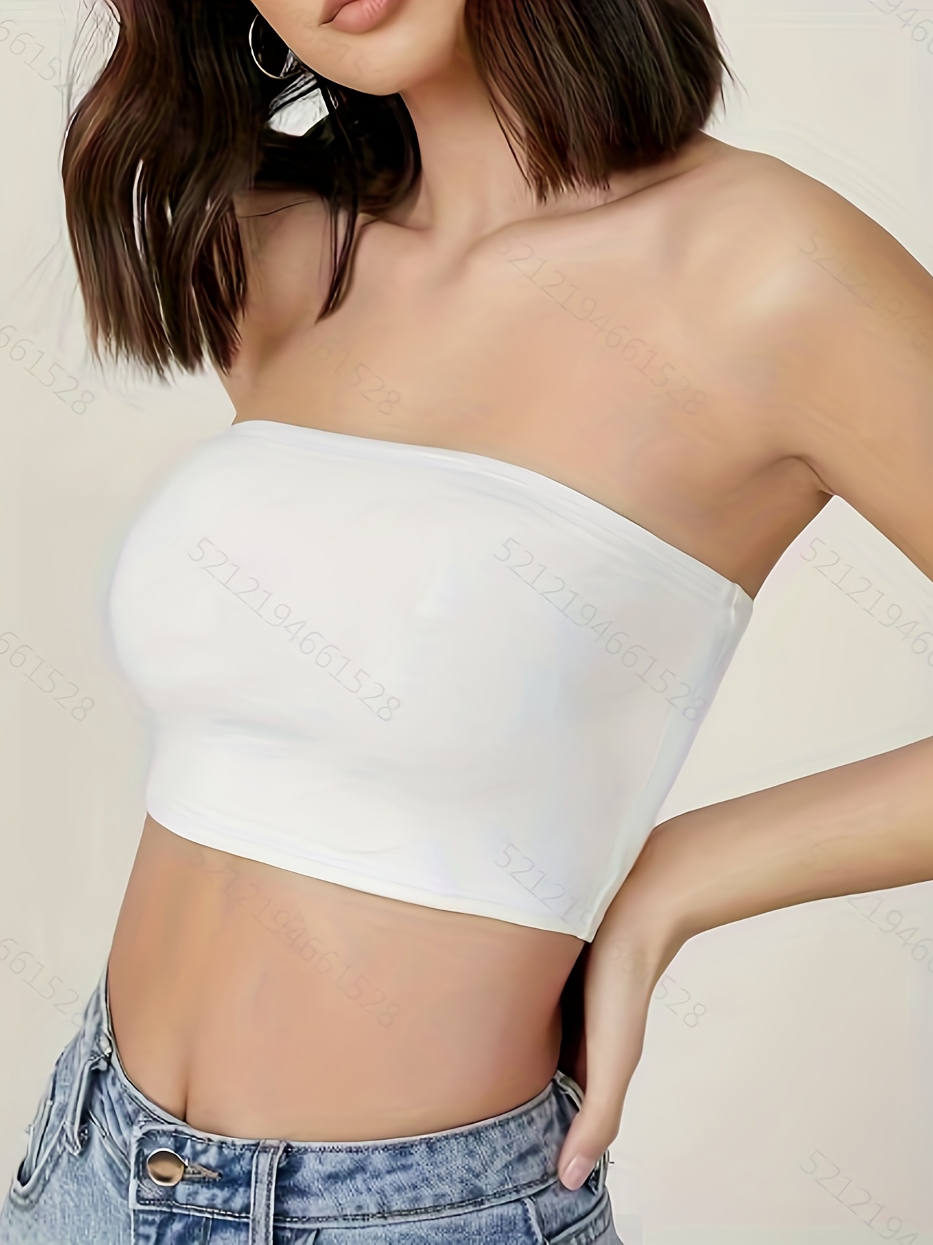 Crop Tube Top Sleeveless Solid Casual Top Summer Spring - Temu