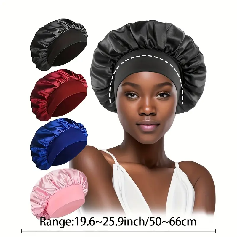Hair Bonnet Sleeping Satin Bonnets Hair Women Wide - Temu