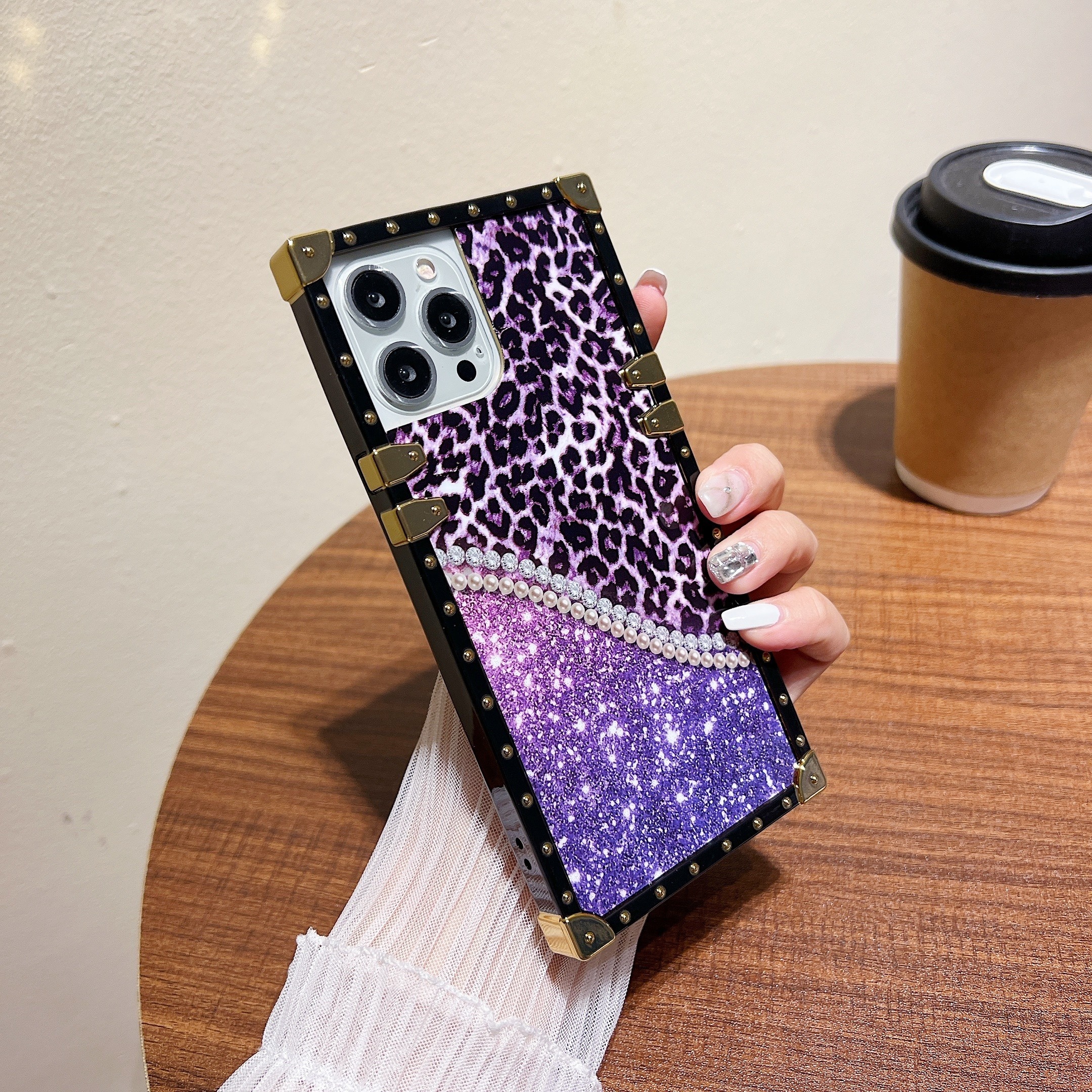 Leopard Print Square iPhone Case