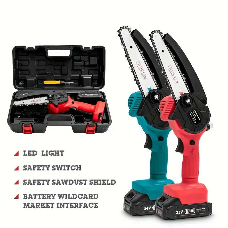 24V Mini Electric Chainsaw - Compact & Cordless with Powerful Cutting