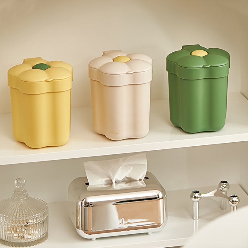 Cestino Da Scrivania Con Coperchio - Piccolo E Pratico Per Ufficio E Casa - Foto 8