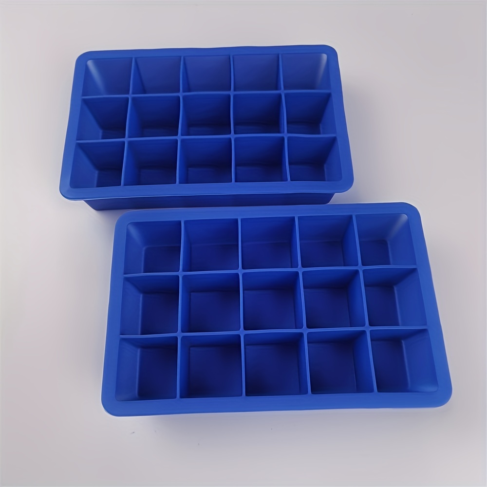 4PCS Silicone Ice Cube Tray Flexible 14-cell Square BPA-free With Lid Green  New