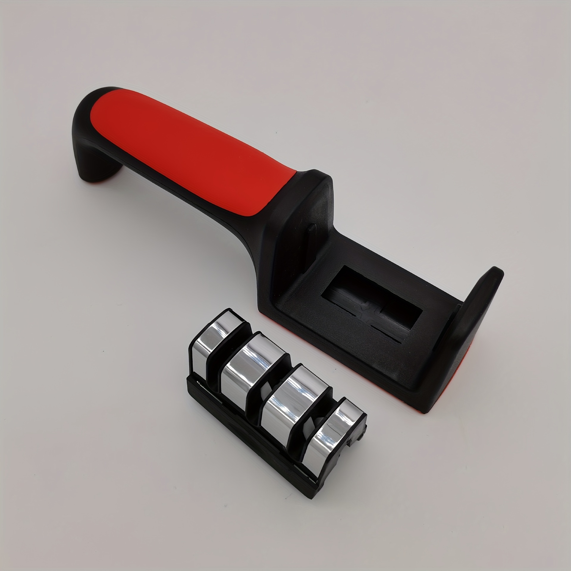 Kitchen 3-stage knife sharpener household multi-function handheld three-use  black red whetstone kitchen tool 
