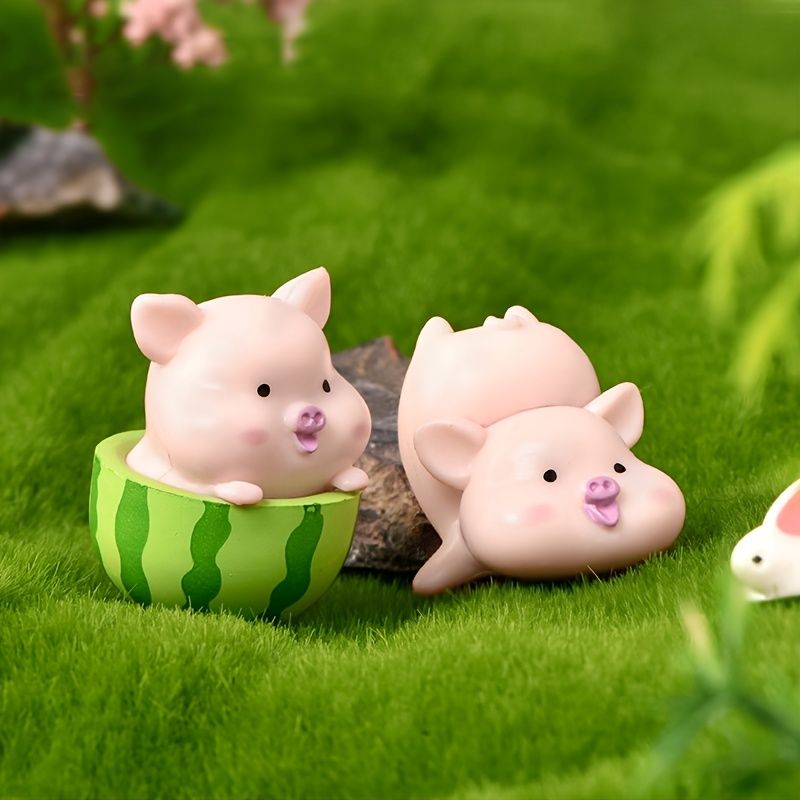 7 Pcs Pink Pig Figure Animal Toys Set Cake Topper Micro Landscape Decor  Fairy Garden Miniature Piggy Figurines Collection Playset For Christmas  Birthday Gift Desk Decorations - Home & Kitchen - Temu Canada