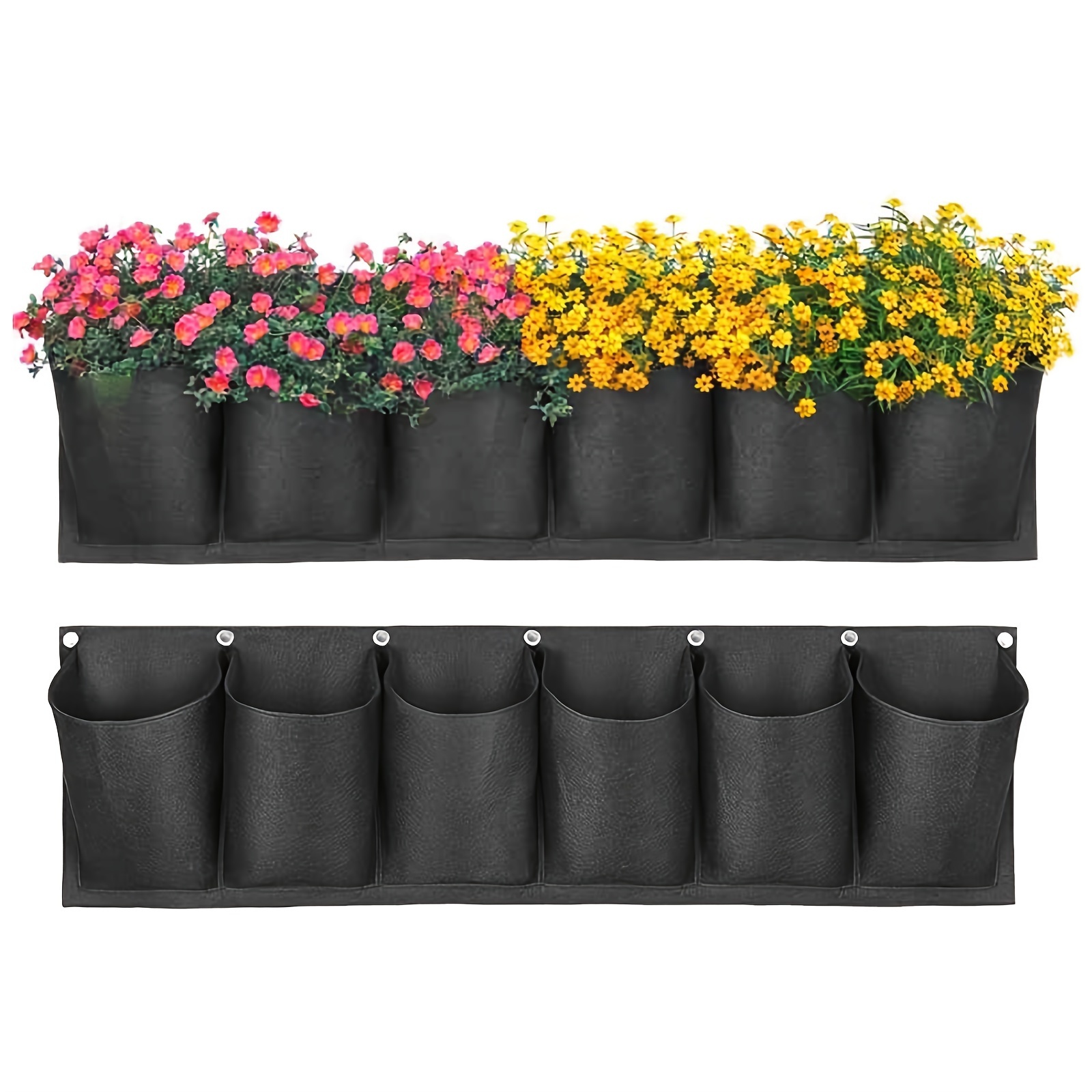

1 Pack, Hanging Planters Wall Planter For Indoor Outdoor Plants Railing Balcony Herb Planter, 1 Pack Of 6 Pockets New Upgraded Vertical Garden Gift For Who Likes To Plant (1 Pack)