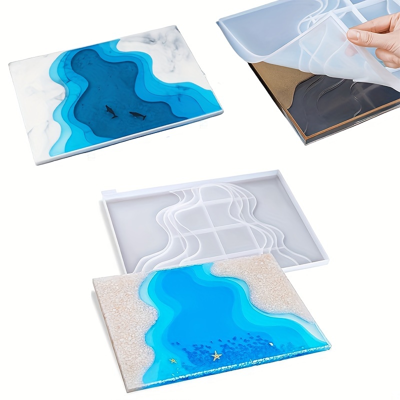 Sea Wave Resin Mold For Serving Board Tray Painting DIY Home