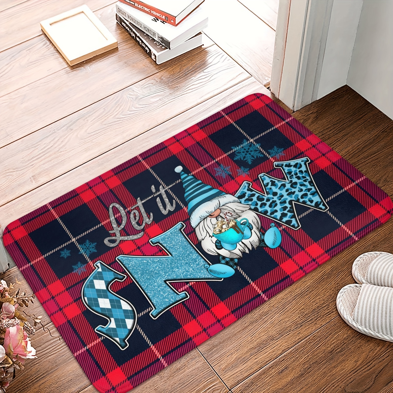 Christmas Bathroom Rugs, Front Porch Welcome Mats, Decorative Cute Bath Mat,  Inside Floor Washable Mat For Tub, Non Slip Bathroom Rugs, Xmas Decor - Temu