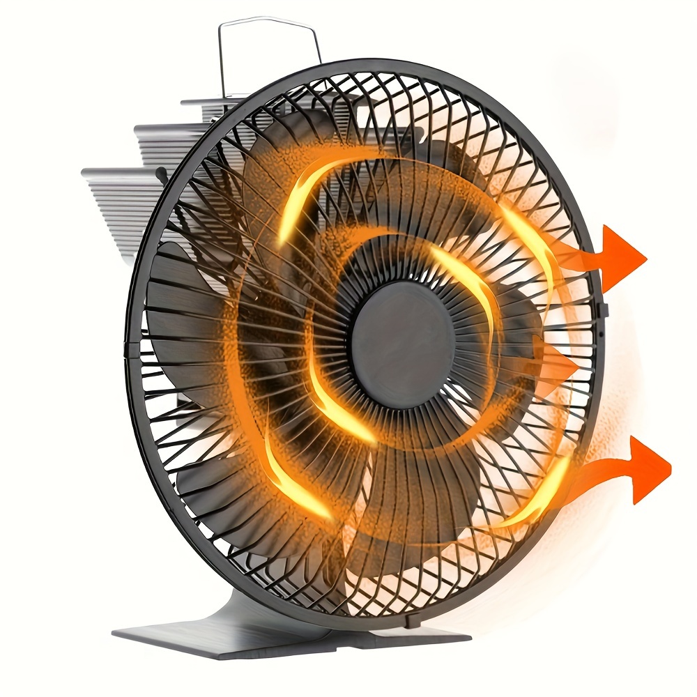  VODA Ventilador de estufa de leña de 5 aspas, ventiladores  pequeños de calor para chimenea, ventiladores ecológicos para leña/quemador  de troncos/chimenea (negro) : Hogar y Cocina