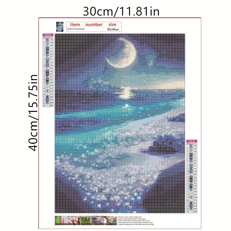 Fiyo 5d Diy Diamond Painting Dreamy Moon Tree Mosaic - Temu