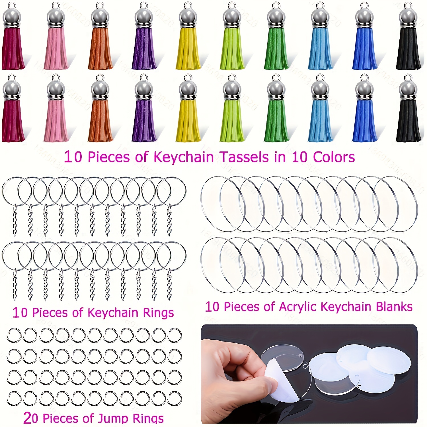 Acrylic Keychain Blanks Chain Hardware Supplies For - Temu