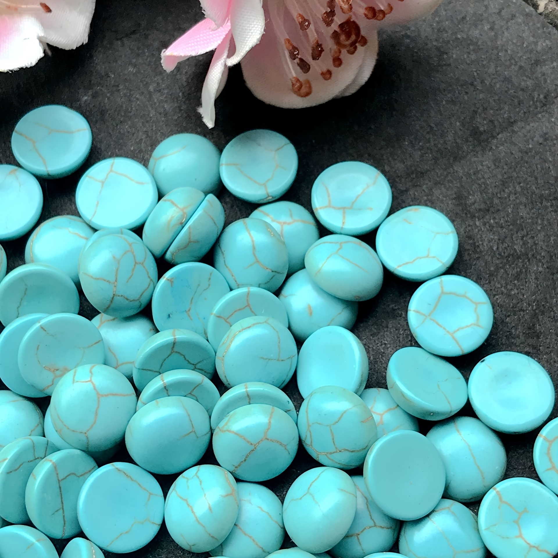 20pcs Turquoise Semicircle Patch DIY Jewelry Accessories