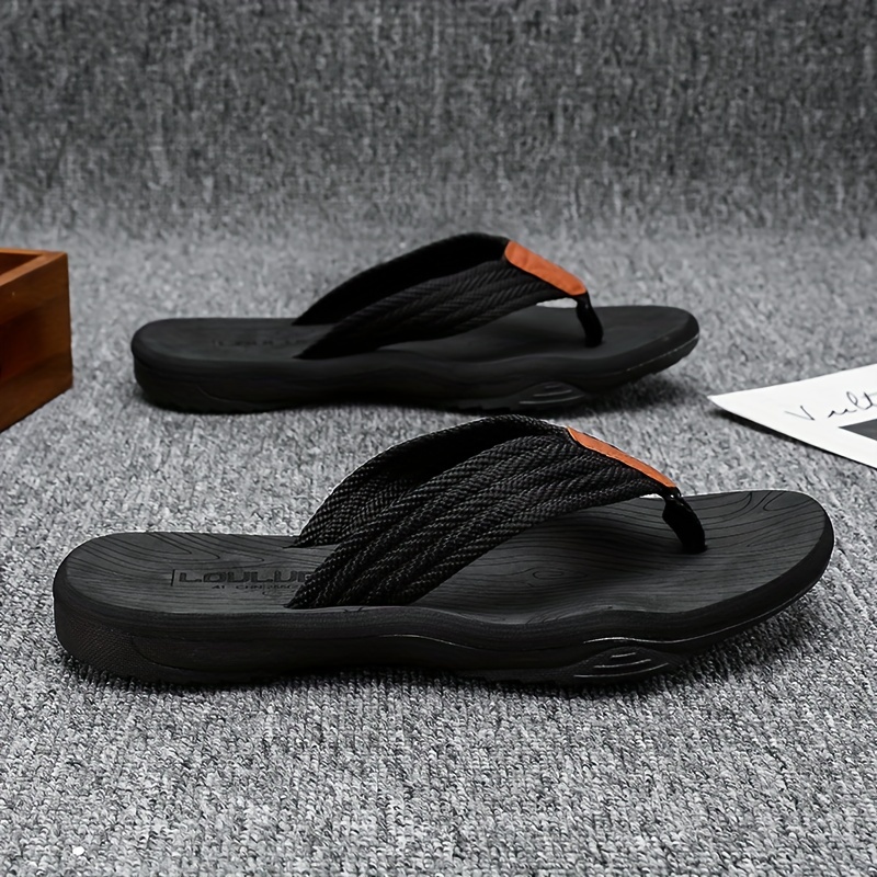 

Men's Slip On Flip Flops With Arch Support, Lightweight Non-slip Thong Sandals For Indoor Outdoor Beach