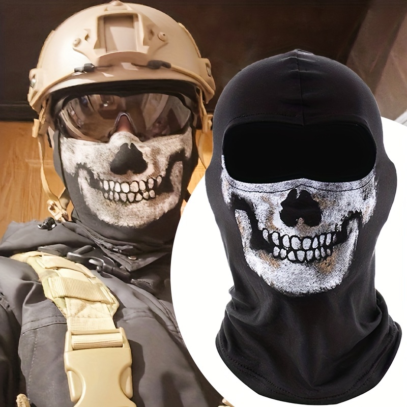 Cosplay COD Ghost Fabric Face Mask Helmet Outdoor Prop Wear Airsoft  Balaclava