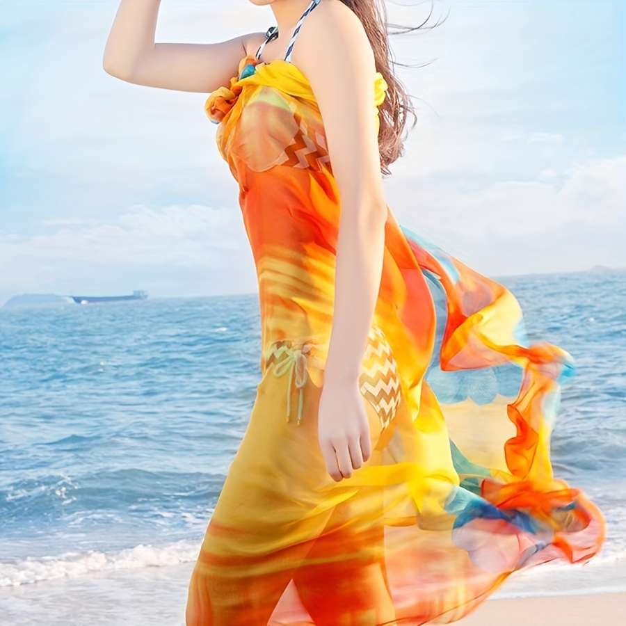 Boho Sunscreen Shawl Lightweight Scarf Long Travel Beach Towel