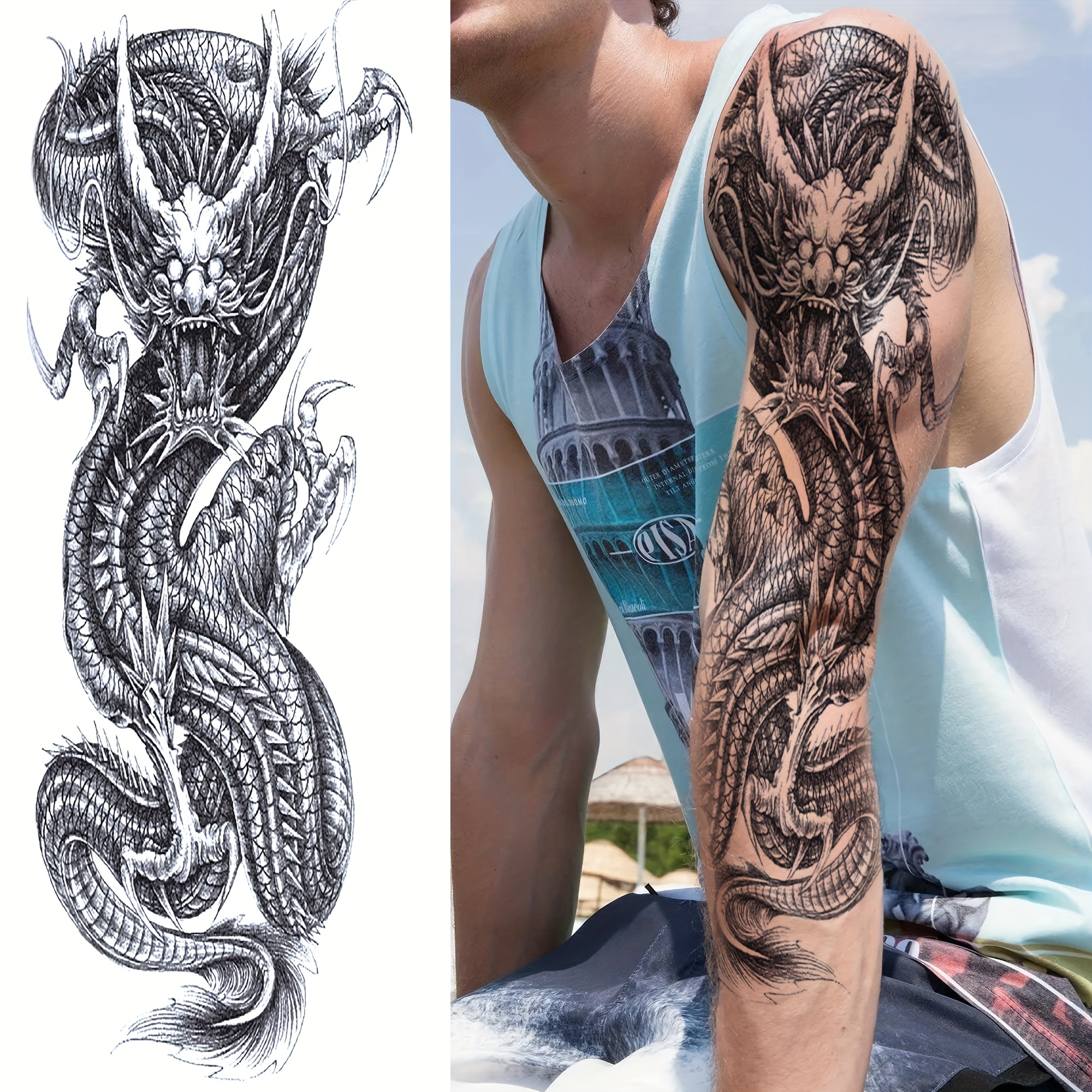Realistic Maori Tribal Totem Full Arm Temporary Tattoo Sleeve Tattoos  Sticker