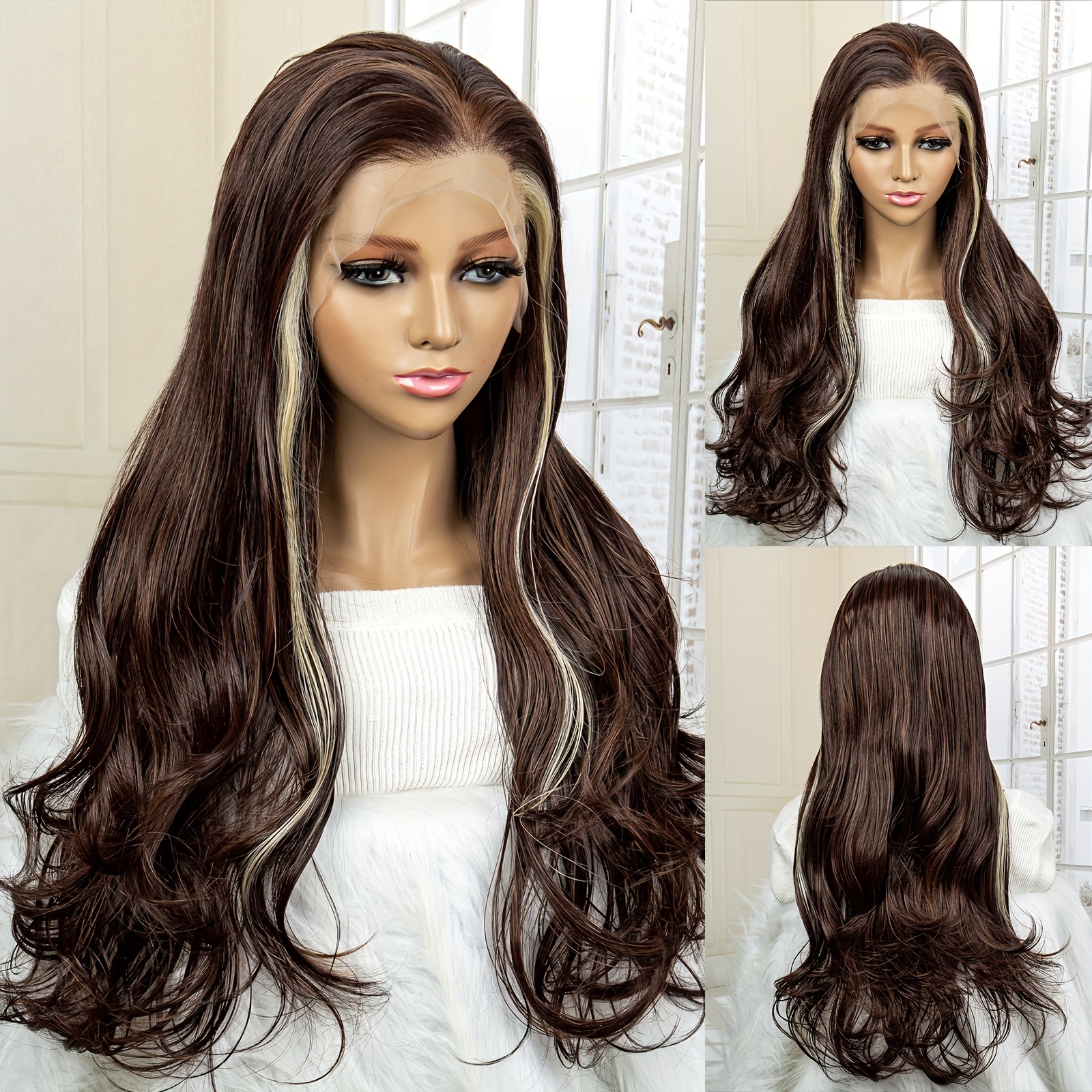 Body Wave Hair Wigs 13*4 Lace Front Hair Wigs For Women Synthetic Lace  Front Wavy Hair Wigs 28-32 Inch