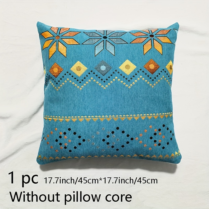 SR-HOME Geometric Chenille Pillow Cover