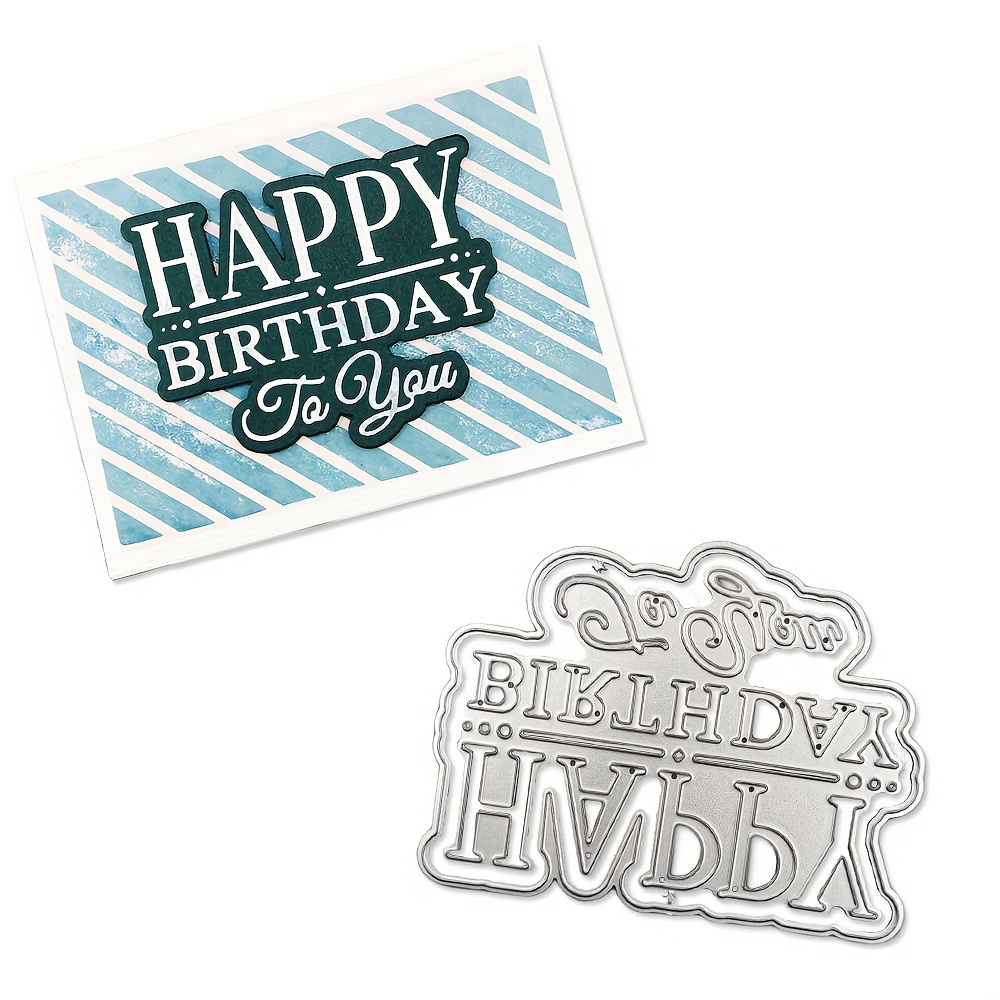 Happy Birthday Letter Metal Cutting Dies Stencil For - Temu