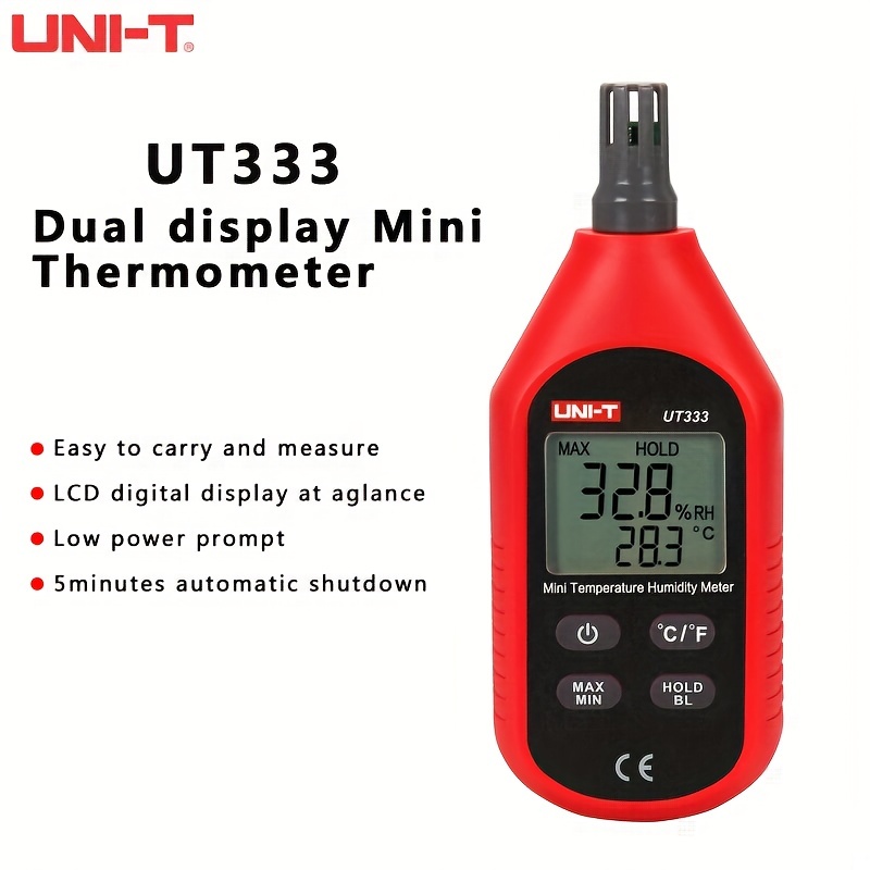 UNI-T UT333 Mini LCD Digital Thermometer Hygrometer Air Temperature and Humidity  Meter Moisture Meter