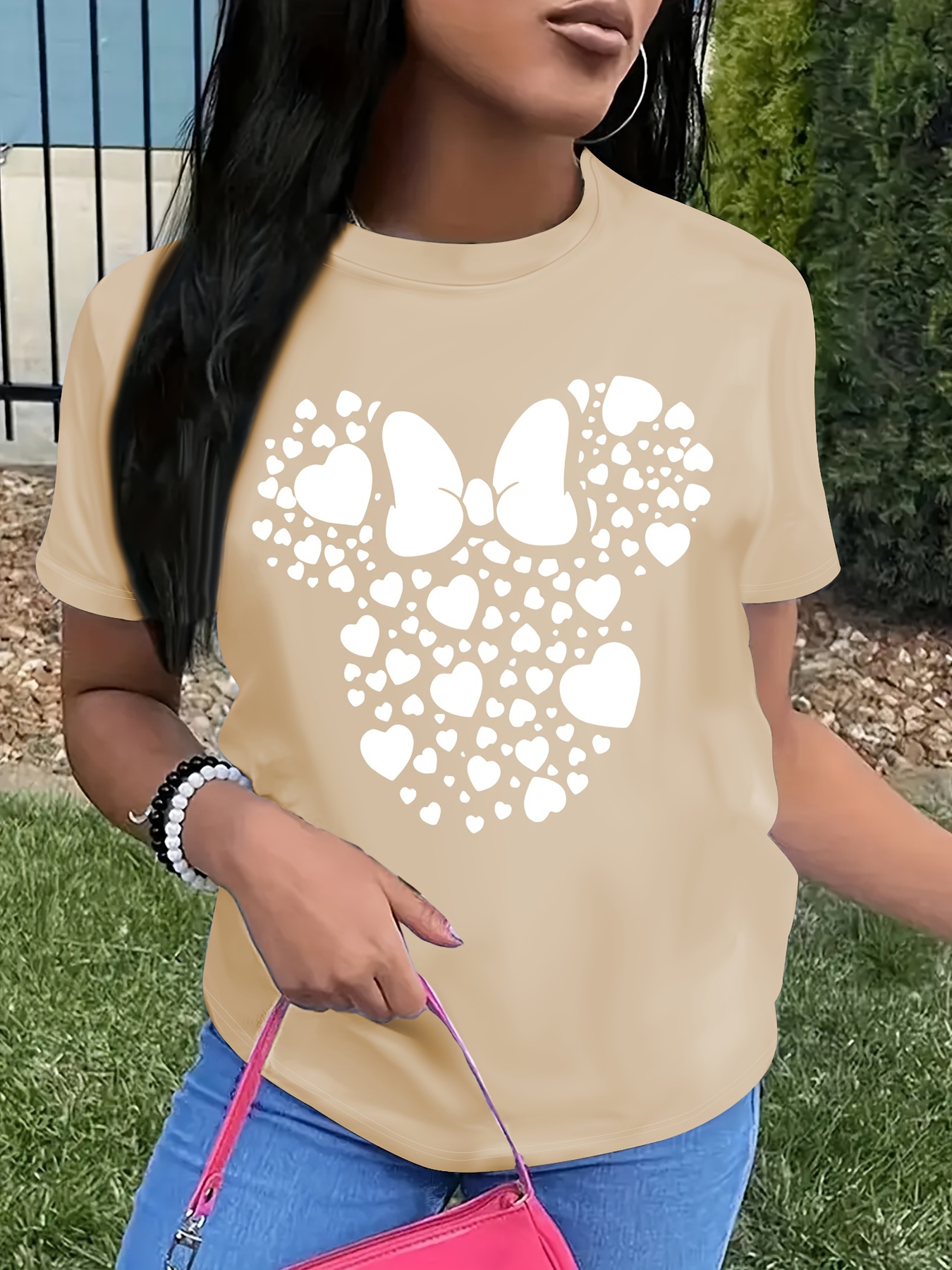 Disney Camiseta de talla grande para mujer con estampado de Minnie Mouse