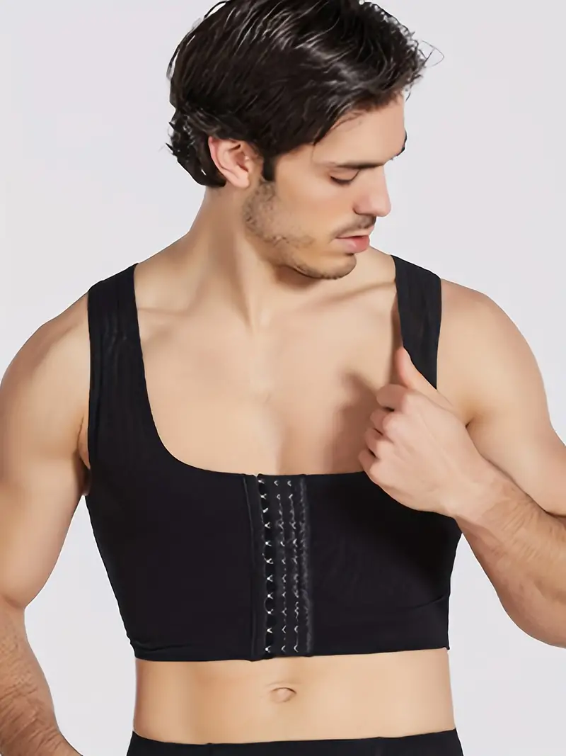 Men's Compression Shapewear Chest Binder Crop Top Body Shaper Breathable  Stretch Slimming Tight Undershirt Workout Vest Tank Top