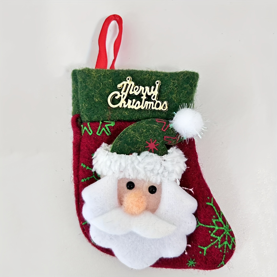 Christmas Decor Gift Bag, Christmas Socking Shape Storage Bag With ...